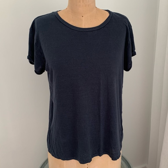 Navy Linen Tee - Picture 3 of 4